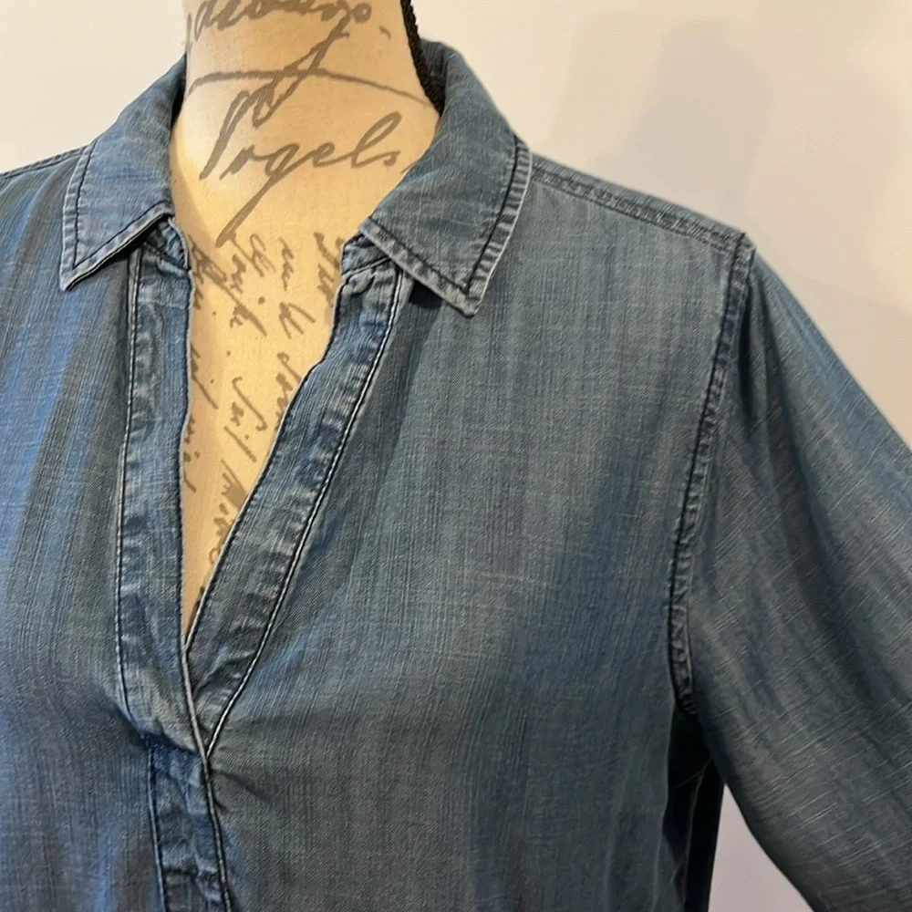 LOFT Blue Denim Mini Dress - Picture 6 of 10